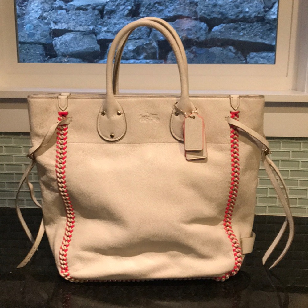 Large Beautiful Whipstitch Coach Tatum Tote